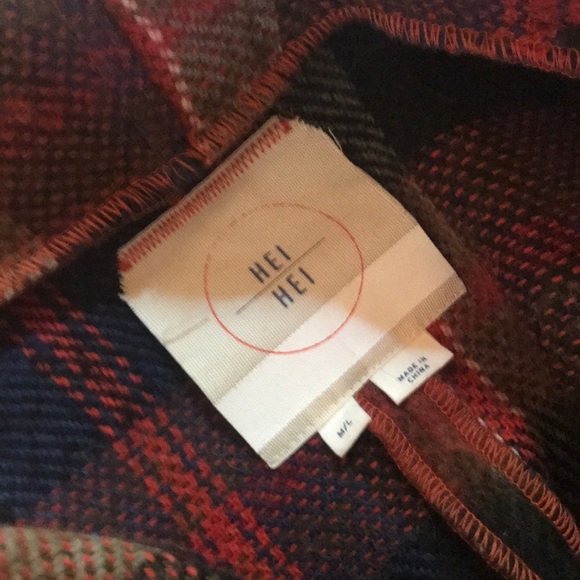 Anthro Hei Hei plaid tartan wool blanket coat. - Picture 3 of 3